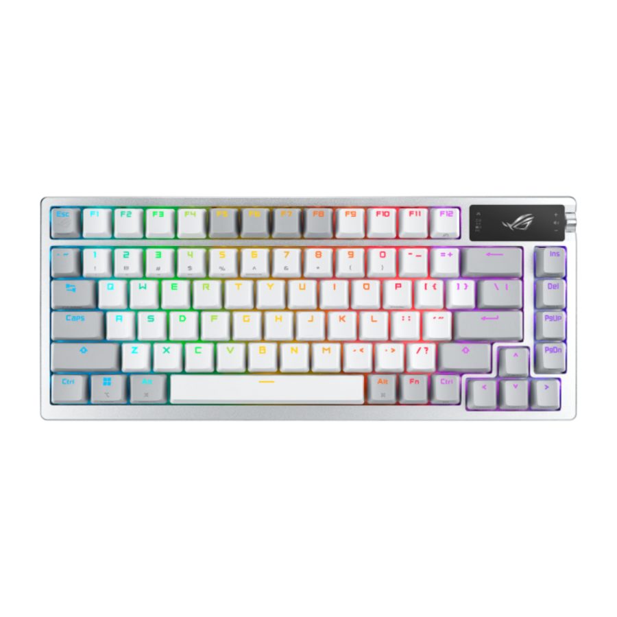 ASUS ROG Azoth 75% Mechanical RGB Tri-Mode Wireless Gaming Keyboard (White) (ROG NX mechanical switches)