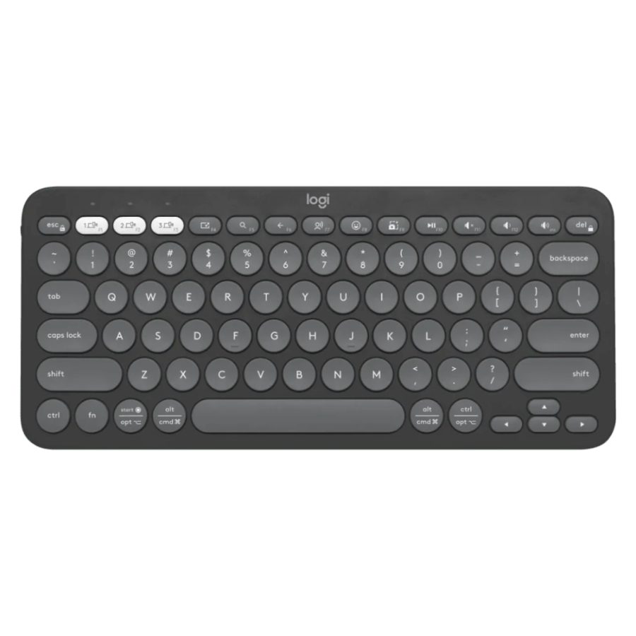 LOGITECH Pebble Keys 2 K380s 60% Membrane Wireless Gaming Keyboard (Graphite) (Membrane Switches) (920-011753)