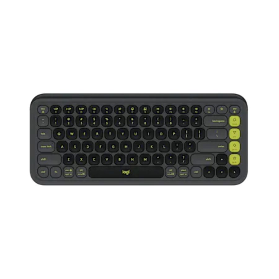 LOGITECH Pop Icon 65% Membrane Wireless Gaming Keyboard (Graphite & Green) (Membrane Switches)