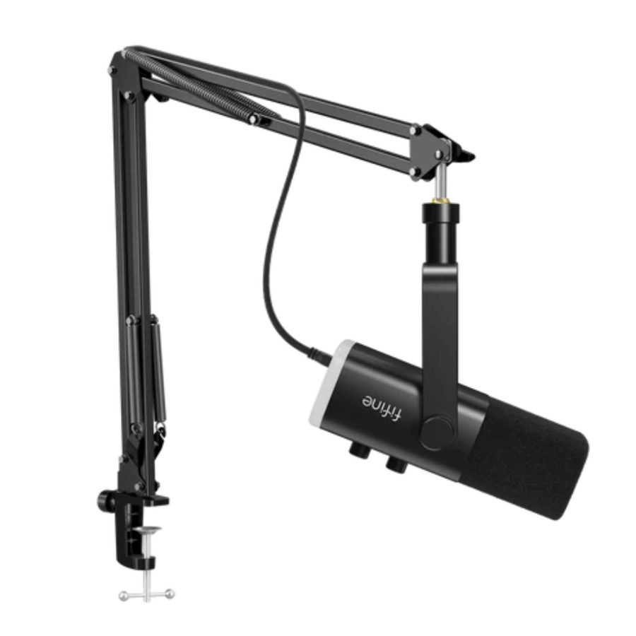 FIFINE AmpliGame AM8T USB/XLR Dynamic Microphone Kit With Boom Arm Stand (Black)