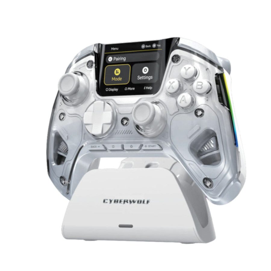 CYBERWOLF Vision Alpha Wireless Controller (White) (With Display)