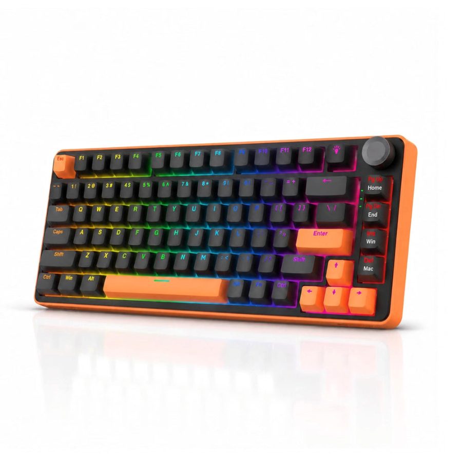 KARNAGE Sentinel 82 75% Wired Mechanical RGB Wireless Gaming Keyboard (Orange / Black) (Red Switches) (EVM-WDKM-216-B)