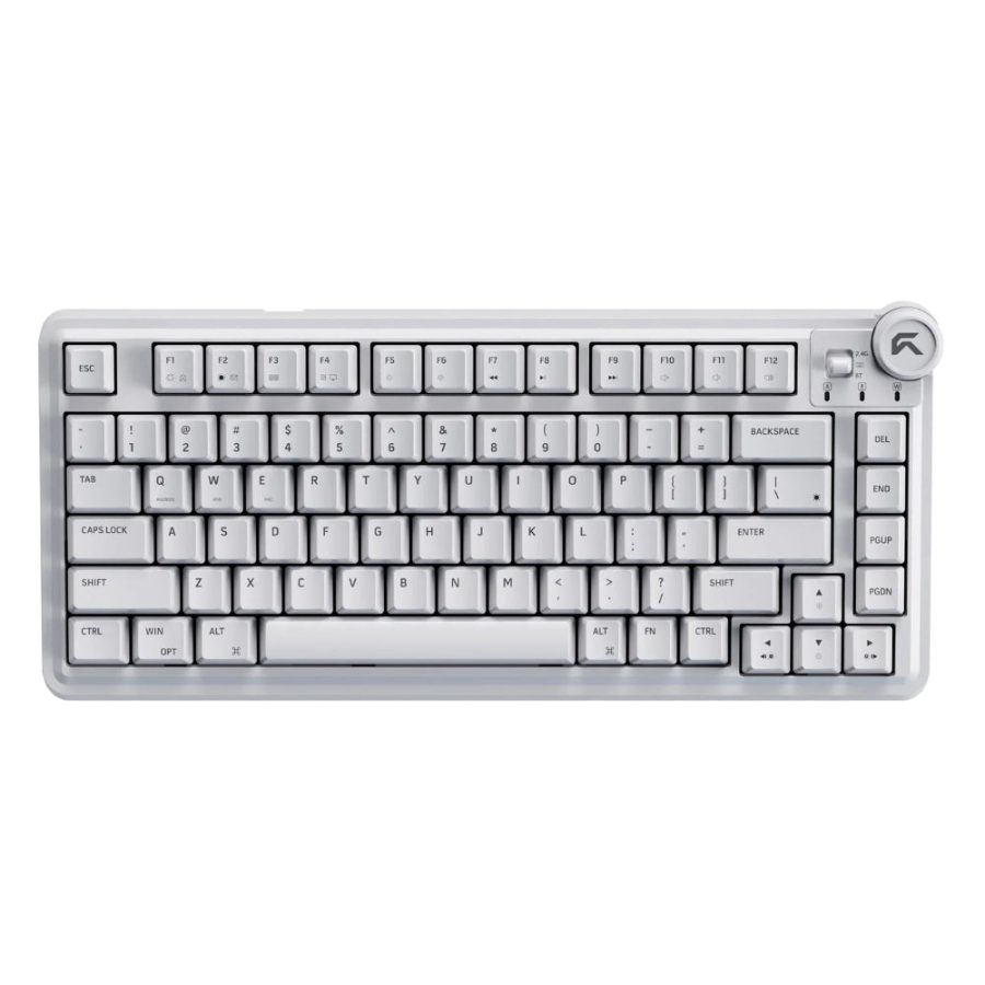 CYBEART Nighthawk 75% TKL Tri Mode RGB Mechanical Wireless Gaming Keyboard (White) (CYBEART MKII Gen 1 Linear Switch)
