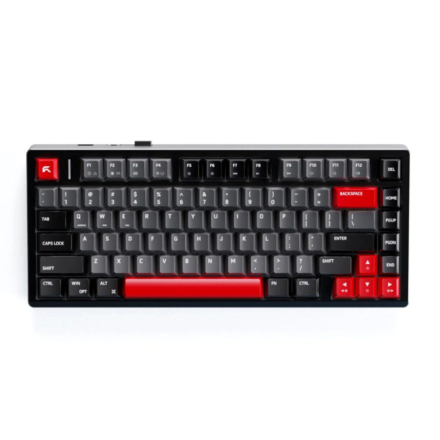 CYBEART X75 Rhino 75% Tri Mode RGB Mechanical Wireless Gaming Keyboard (Black/Red) (Cybeart MKIII Gen1 Linear Switches)
