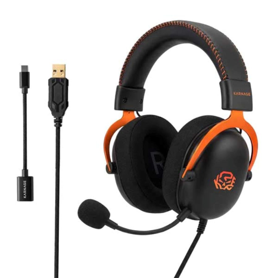 KARNAGE Velocity RGB Wired USB Gaming Headphone (Black) (PC / PS4 / PS5 / Xbox / Mobile) (KNG-HS-36-BK)