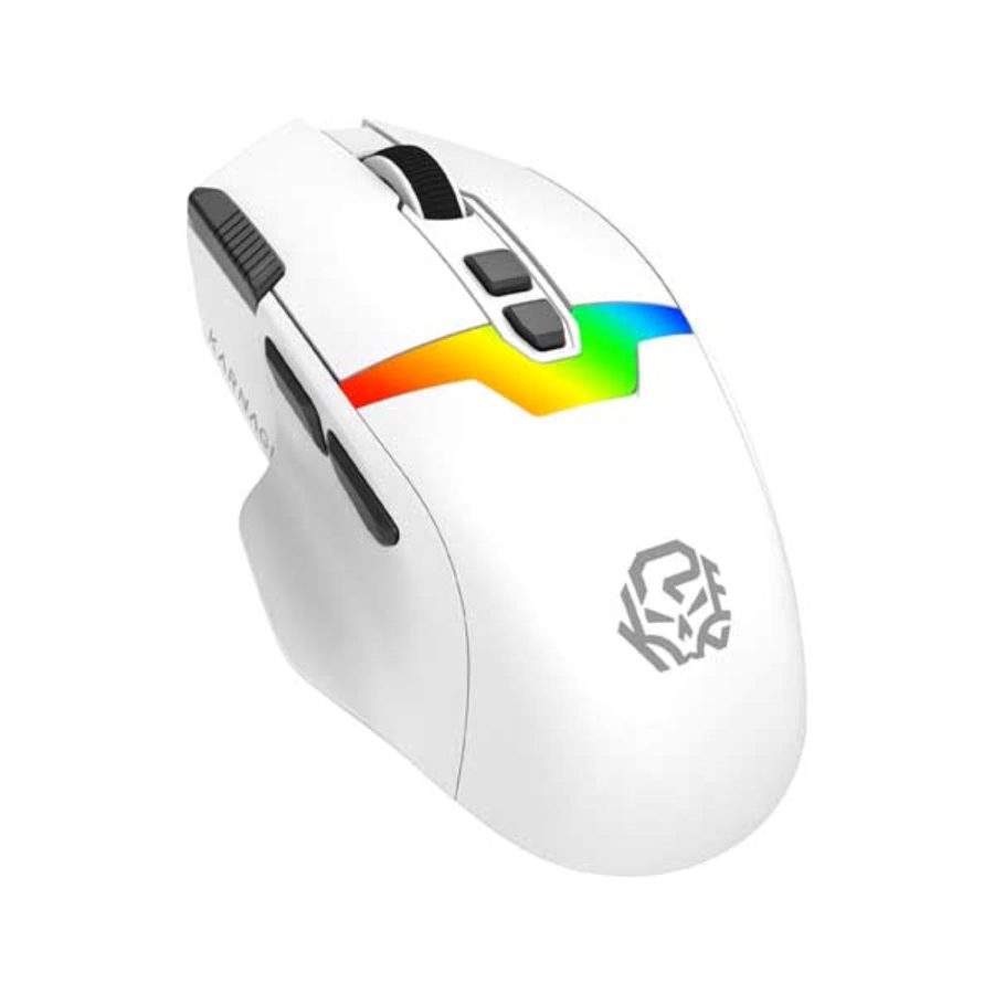 KARNAGE Inferno RGB Wired Ergonomic Gaming Mouse (White) (12800DPI / 8 Macro Buttons)