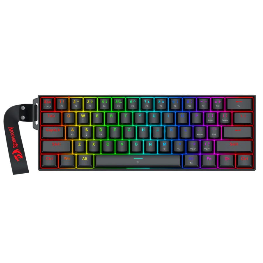 REDRAGON K617 Fizz HE 60% Mechanical RGB Wired Gaming Keyboard With Strap (Black) (Magnetic Switches)