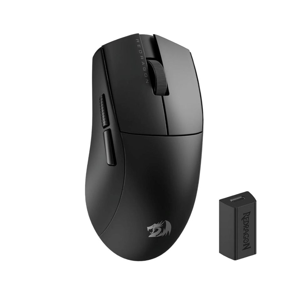 REDRAGON K1NG M916 Pro Tri-Mode Wireless Ergonomic Gaming Mouse (26000DPI / 5 Macro Buttons) (Black)