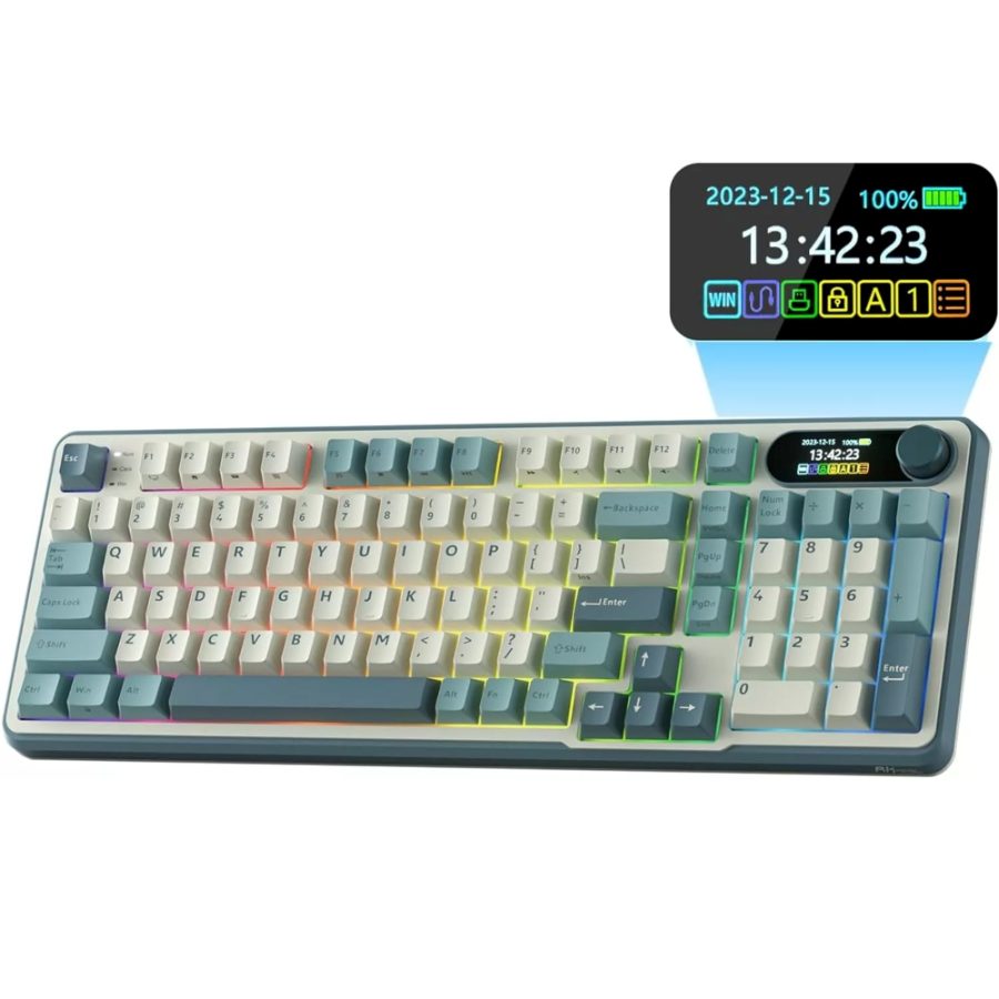 ROYAL KLUDGE RK S98 96% Wireless Mechanical Gaming Keyboard (Light Cloud) (Blue Switch)