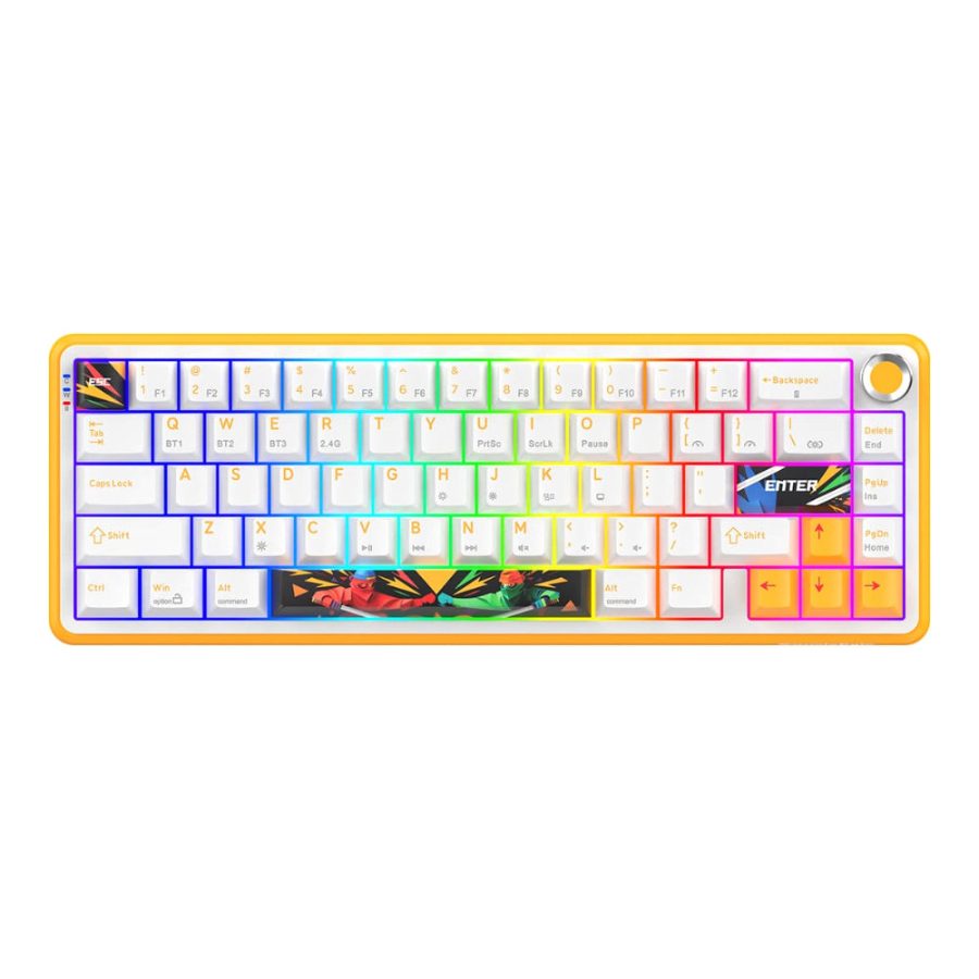 COSMIC BYTE Arcturus 65% Tri-Mode Mechanical RGB Wireless Gaming Keyboard (White / Amber) (Outemu Custom Yellow)