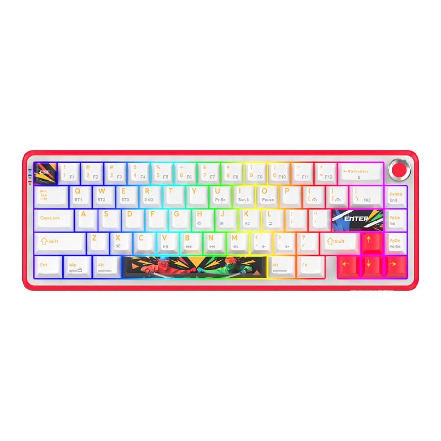 COSMIC BYTE Arcturus 65% Tri-Mode Mechanical RGB Wireless Gaming Keyboard (White / Red) (Outemu Custom Yellow)