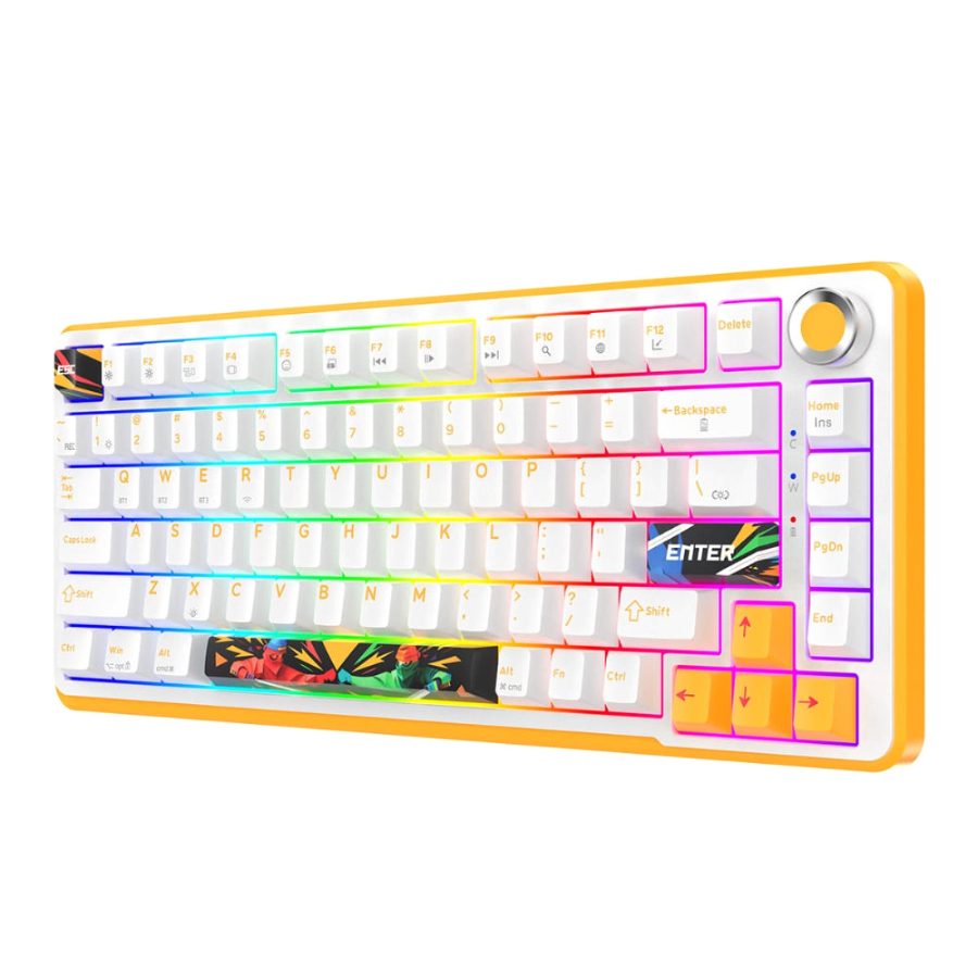 COSMIC BYTE Arcturus 75% Tri-Mode Mechanical RGB Wireless Gaming Keyboard (White / Amber) (Outemu Custom Yellow) (TCBP03566) - picture 2