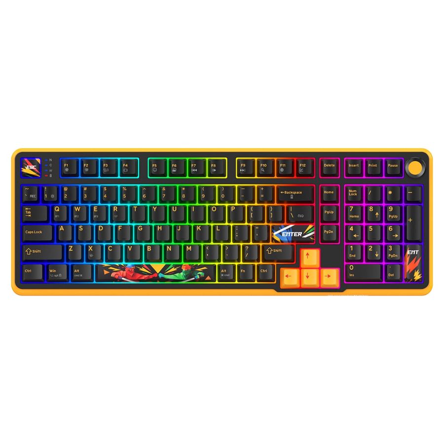 COSMIC BYTE Arcturus 98% Tri-Mode Mechanical RGB Wireless Gaming Keyboard (Black / Amber) (Outemu Custom Yellow) (TCBP03568)
