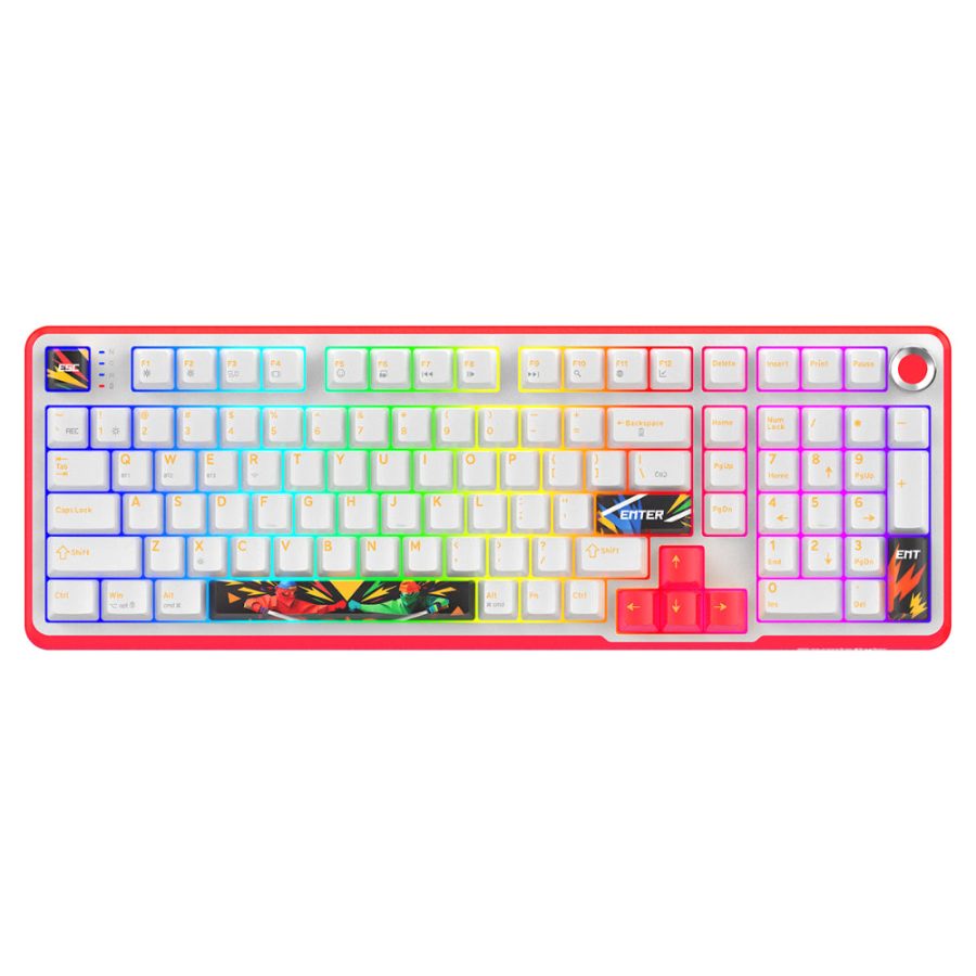 COSMIC BYTE Arcturus 98% Tri-Mode Mechanical RGB Wireless Gaming Keyboard (White / Red) (Outemu Custom Yellow) (TCBP03571)