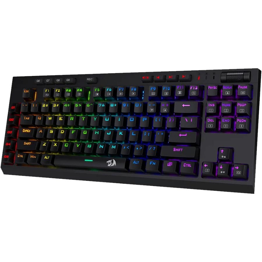 REDRAGON K596 Vishnu Pro TLK Tri-Mode Wireless Mechanical RGB Wireless Gaming Keyboard (Black) (Red Mechanical Switches) (VISHNU-K596-PRO)