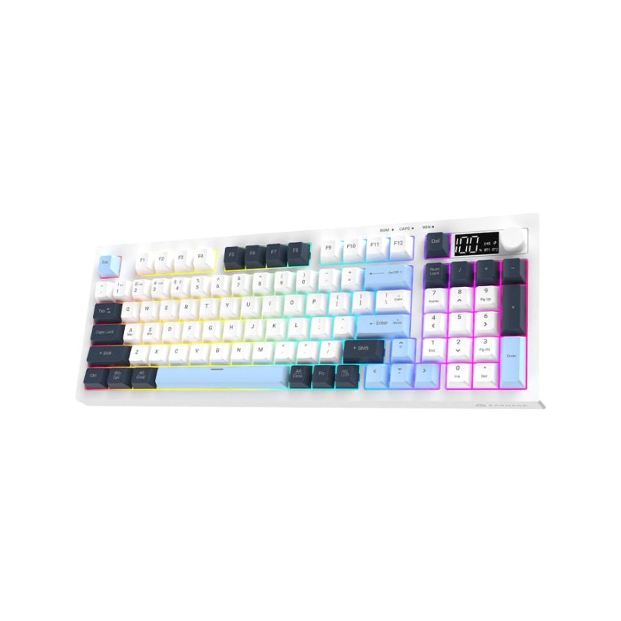 KARNAGE Visage 95 96% Tri-Mode Mecha-Membrane RGB Wireless Gaming Keyboard (White / Blue) (Mecha-Membrane) (WLKM-063-WB)
