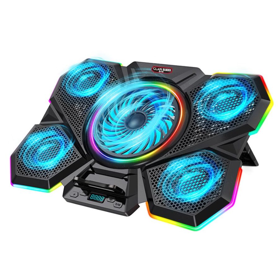 CLAW Glacier F13 RGB Laptop Cooling Pad (Black) (With LCD Screen)