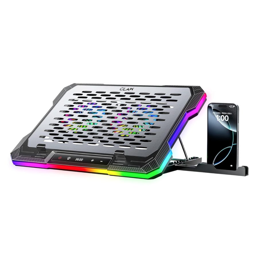 CLAW Wind Pro K6 RGB Laptop Cooling Pad (Black) (With Display/Removable Fans)