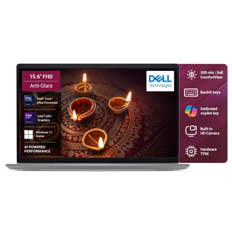 Dell 15 Laptop (Intel Core Ultra 5 225U/ 16GB DDR5 RAM/ 512GB SSD/ 15.6 inch/ Windows 11 Home) Dell D15260 Laptop