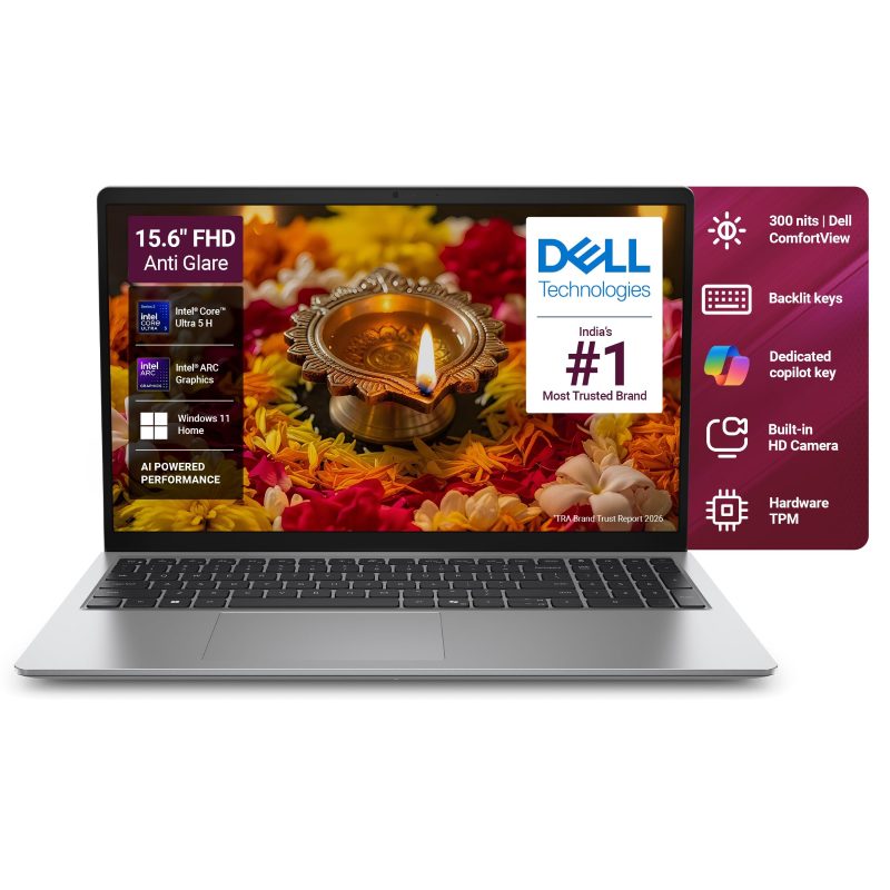 DELL 15 Laptop (Core Ultra 5/ 16GB DDR5 RAM/ 512GB SSD/ 15.6 inch/ Dedicated: Intel Arc Graphics/ Windows 11 Home) D15260