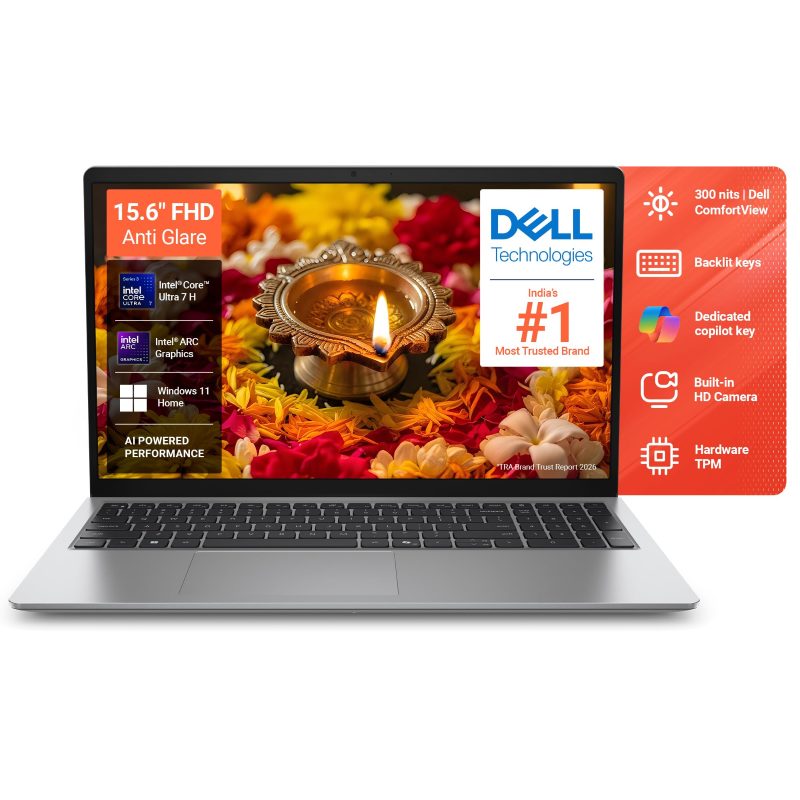 DELL 15 Laptop (Core Ultra 7/ 16GB DDR5 RAM/ 512GB SSD/ 15.6 inch/ Dedicated: Intel Arc Graphics/ Windows 11 Home) D15260