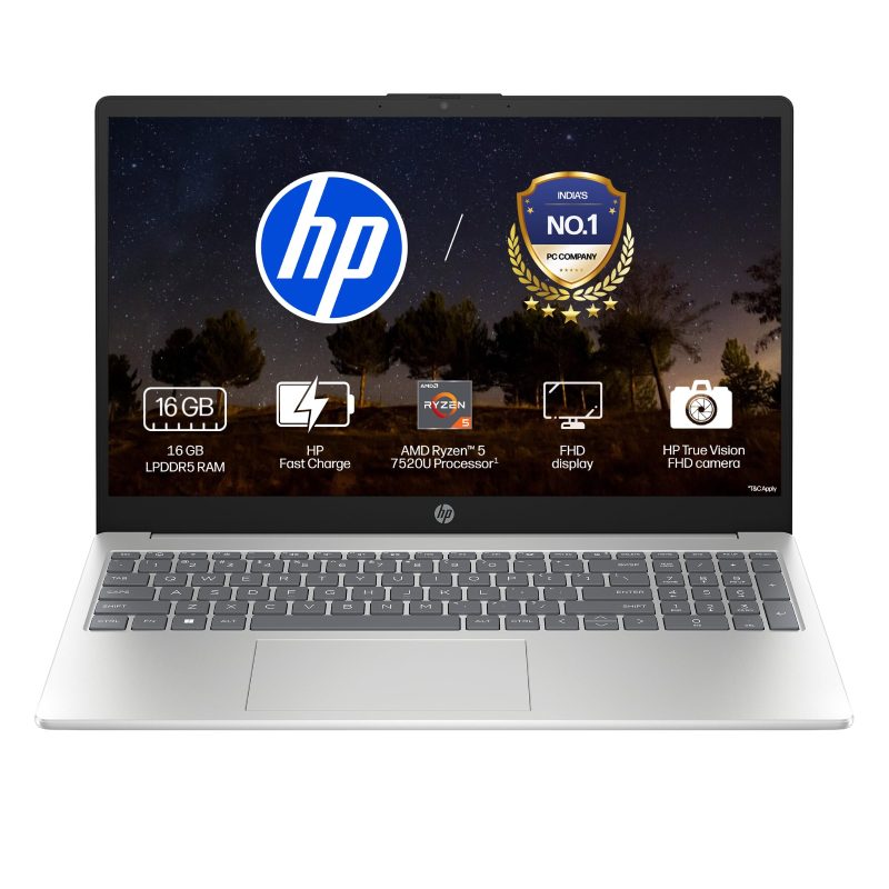 HP 15 Laptop (Ryzen 5 7520U/ 16GB DDR4 RAM/ 512GB SSD/ 15.6 inch/ Windows 11 Home) D47HRPA