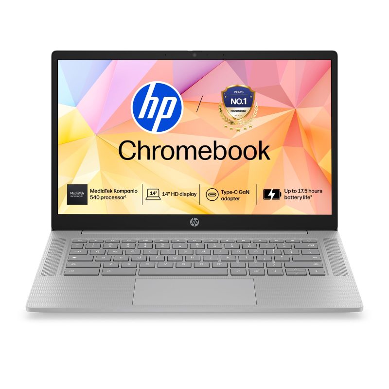 HP Chromebook 14 Laptop (MediaTek Kompanio 540/ 4GB Lpddr 5 RAM/ 128GB SSD/ 14 inch/ Chrome OS) DF3R6PA