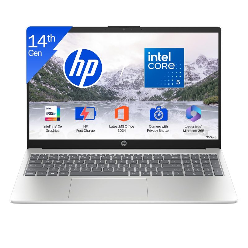 HP 15 Laptop (Intel Core 5 5-120U/ 16GB DDR4 RAM/ 512GB SSD/ 15.6 inch/ Windows 11 Home) FD0640TU