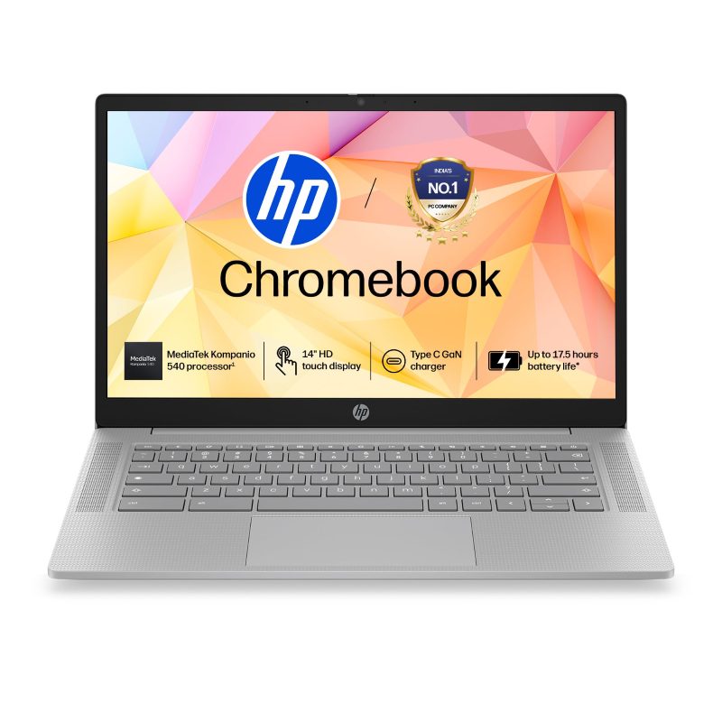 HP Chromebook 14 Laptop (MediaTek Kompanio 540/ 4GB Lpddr 5 RAM/ 128GB SSD/ 14 inch/ Chrome OS) DF3R9PA
