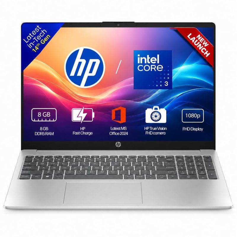 HP 15 Laptop (Core 3 100U/ 8GB DDR5 RAM/ 512GB SSD/ 15.6 inch/ Windows 11 Home) 15-fd0883TU