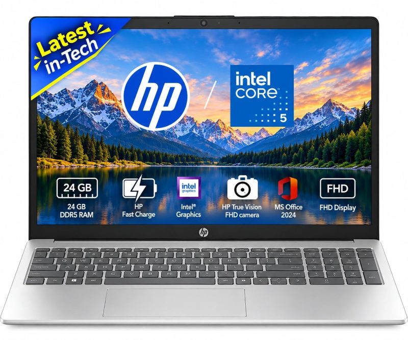 HP 15 Laptop (Core 5 120U/ 24GB DDR4 RAM/ 512GB SSD/ 15.6 inch/ Windows 11 Home) HP 15-FD0901TU
