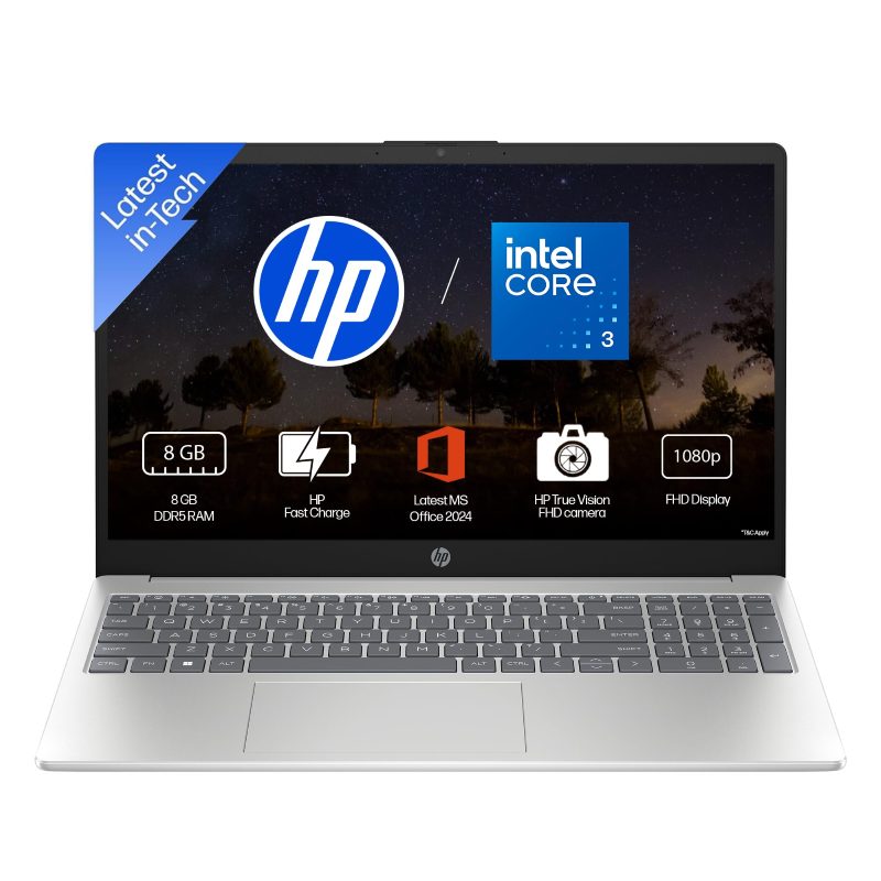 HP 15 Laptop (Core 3 100U/ 8GB DDR5 RAM/ 512GB SSD/ 15.6 inch/ Windows 11 Home) D0NZ5PA