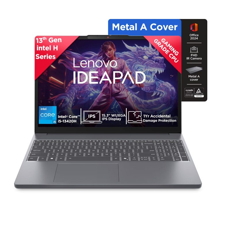 Lenovo IdeaPad Slim 3 Laptop (Core i5-13420H/ 8GB DDR5 RAM/ 512GB SSD/ 15.3 inch/ Windows 11 Home) 15IRH10