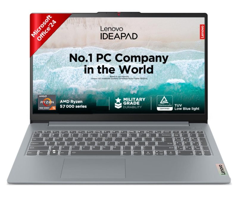 Lenovo IdeaPad Slim 3 Laptop (Ryzen 5 7520U/ 16GB DDR5 RAM/ 512GB SSD/ 15.6 inch/ Windows 11 Home) 15AMN8
