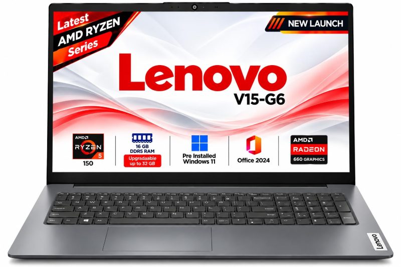 Lenovo V15 G6 Laptop (Ryzen 5 150/ 16GB DDR5 RAM/ 512GB SSD/ 15.6 inch/ AMD Radeon Graphics 660M/ Windows 11 Home) 83V40063IG