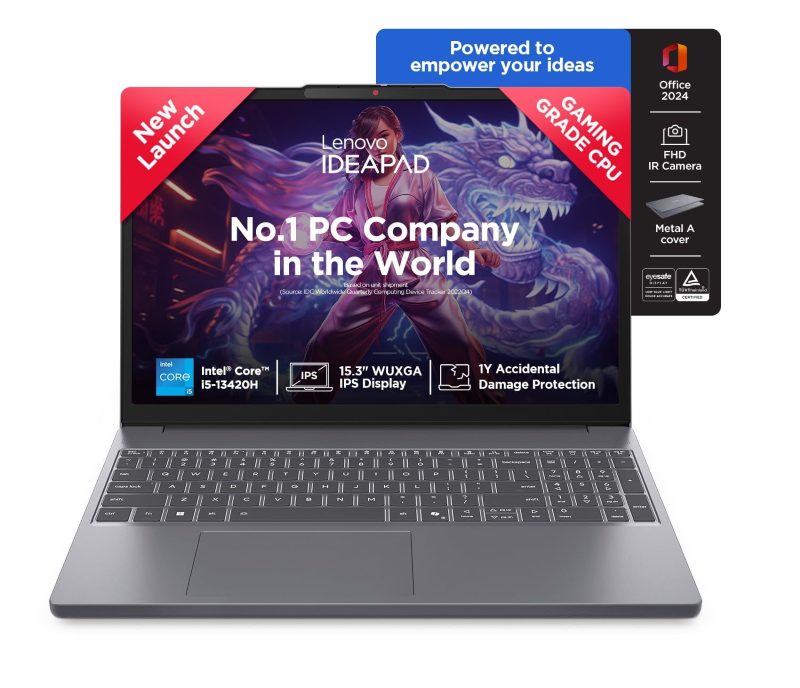 Lenovo IdeaPad Slim 3 Laptop (Core i5-13420H/ 16GB DDR5 RAM/ 1TB SSD/ 15.3 inch/ Windows 11 Home) 15IRH10