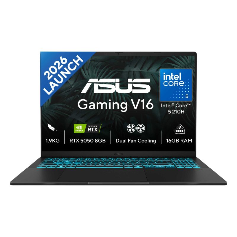 ASUS V16 Gaming Laptop (Core 5 210H/ 16GB DDR5 RAM/ 512GB SSD/ 16 inch/ RTX 5050-8GB/ Windows 11 Home) V3607VH-TK154WS