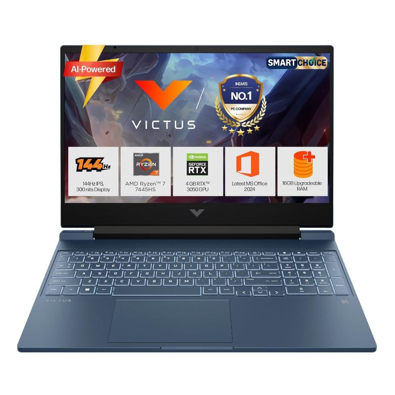 HP Smartchoice Victus Gaming Laptop (Ryzen 7 7445HS/ 16GB DDR5 RAM/ 512GB SSD/ 15.6 inch/ RTX 3050/ Windows 11 Home) BV3A8PA