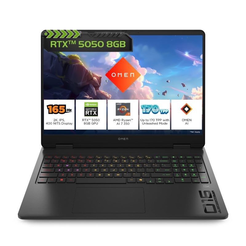 HP Gaming Laptop Gaming Laptop (Ryzen AI 7 350/ 24GB DDR5 RAM/ 1TB SSD/ 16 inch/ RTX 5050/ Windows 11 Home) C2XD2PA