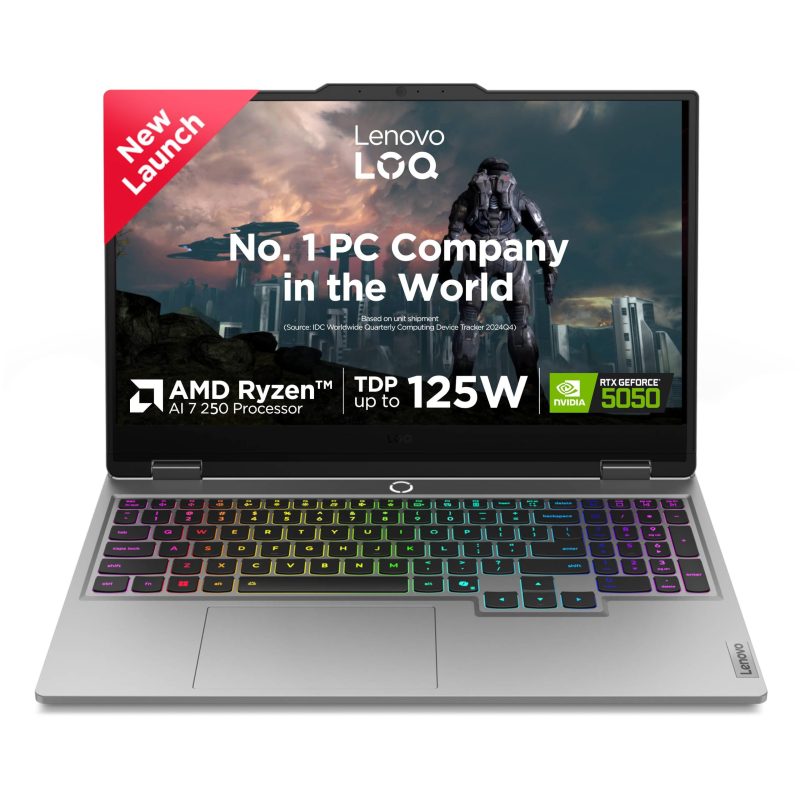 Lenovo LOQ Gaming Laptop (Ryzen 7 250/ 16GB DDR5 RAM/ 512GB SSD/ 15.6 inch/ NVIDIA RTX 5050 8GB/ Windows 11 Home) 15AHP10
