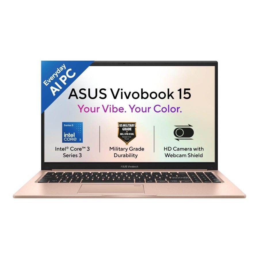 Asus Vivobook 15 AI Laptop (Intel Core 3/ 8GB RAM/ 512GB SSD/ 15.6 Inch (39.62 cm) FHD Display/ Intel Graphics/ Windows 11/ MS-Office) X1504MA-BQ424WS