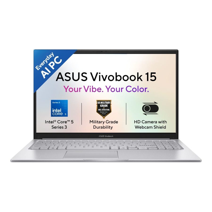 Asus Vivobook 15 AI Laptop (Intel Core 5/ 8GB RAM/ 512GB SSD/ 15.6 Inch (39.62 cm) FHD Display/ Intel Graphics/ Windows 11/ MS-Office) X1504MA-BQ832WS