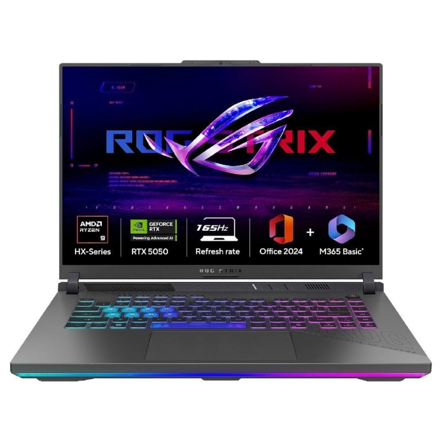 ASUS ROG Strix G16 Gaming Laptop (AMD Ryzen 9 8940HX/ 16GB RAM/ 1TB SSD/ 16 Inch (40.64 cm) FHD+ Display/ NVIDIA GeForce RTX 5050 Graphics/ Windows 11/ MS-Office) G614PH-RV073WS