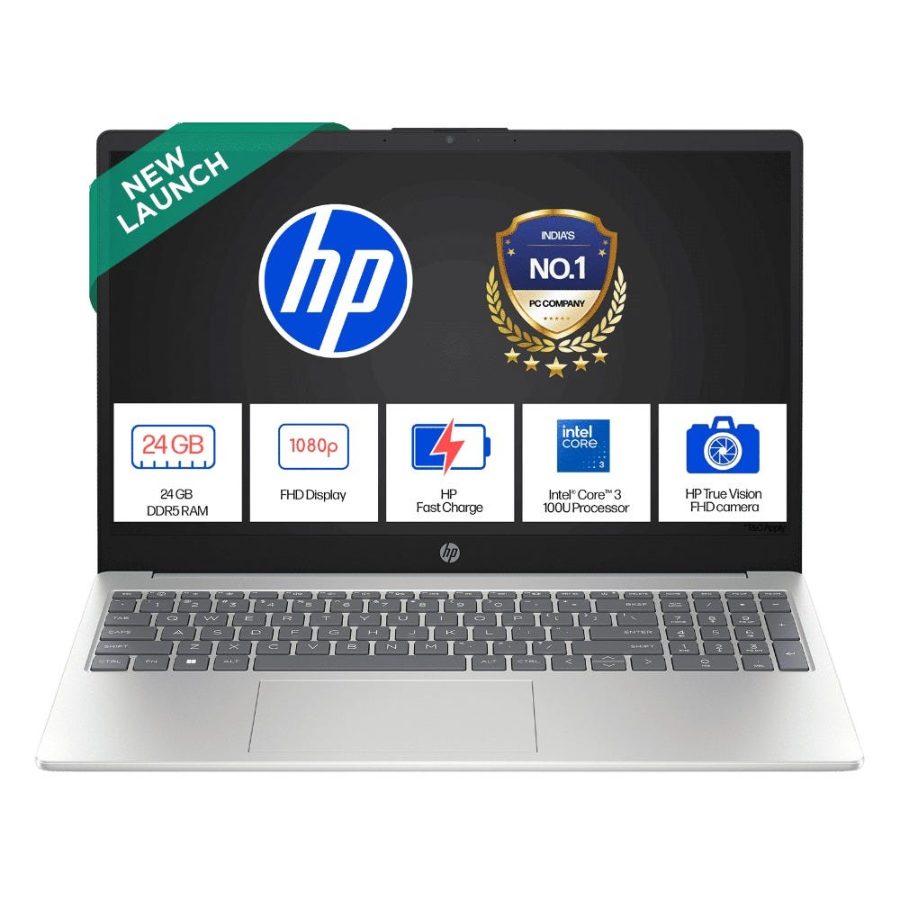 HP Laptop (Intel Core 3/ 24GB RAM/ 512GB SSD/ 15.6 Inch (39.62 cm) FHD Display/ Intel Graphics/ Windows 11) 15-fd0886TU