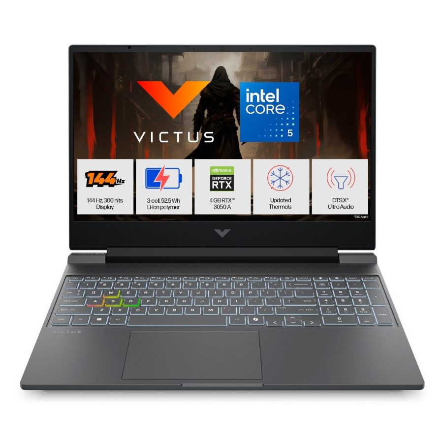 HP Victus Gaming Laptop (Intel Core 5-210H/ 24GB RAM/ 512GB SSD/ 15.6 Inch (39.62 cm) FHD Display/ 4GB-NVIDIA GeForce RTX 3050A Graphics/ Windows 11/ MS-Office) 15-fa2502TX