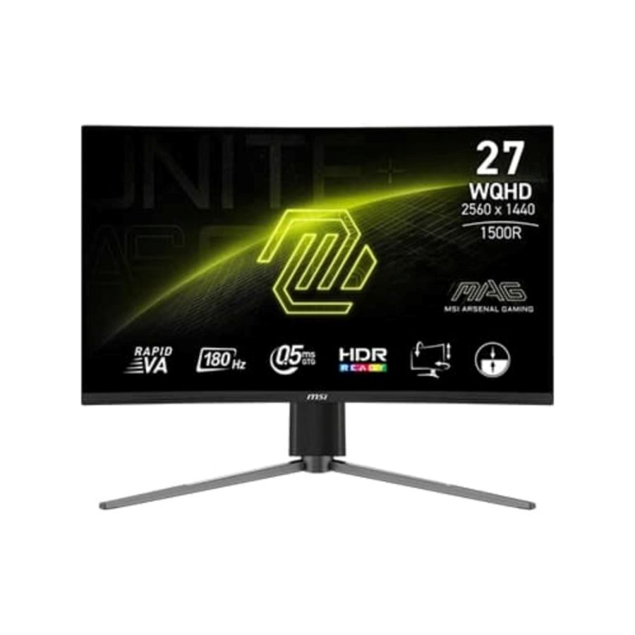 MSI MAG 27CQ6PF 27 Inch 2K WQHD 180Hz VA Panel 105% SRGB 0.5MS Adaptive Sync Gaming Monitor