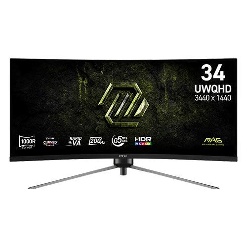 MSI MAG 345CQRF E20 34 Inch 2K UWQHD 200Hz VA Panel 110% SRGB 0.5MS Adaptive Sync Curved Gaming Monitor