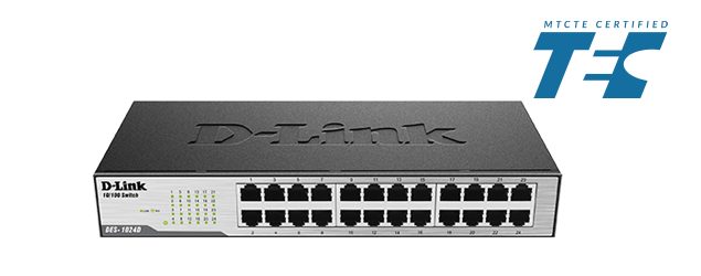 D-Link DES-1024C 24-port Ethernet switch; plug and play
