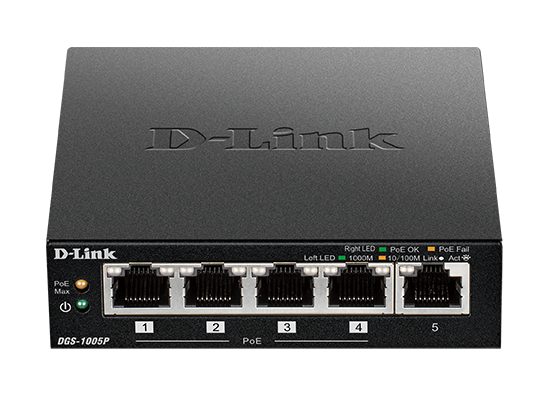 D-Link DGS-1005P 5-port Gigabit unmanaged PoE switch