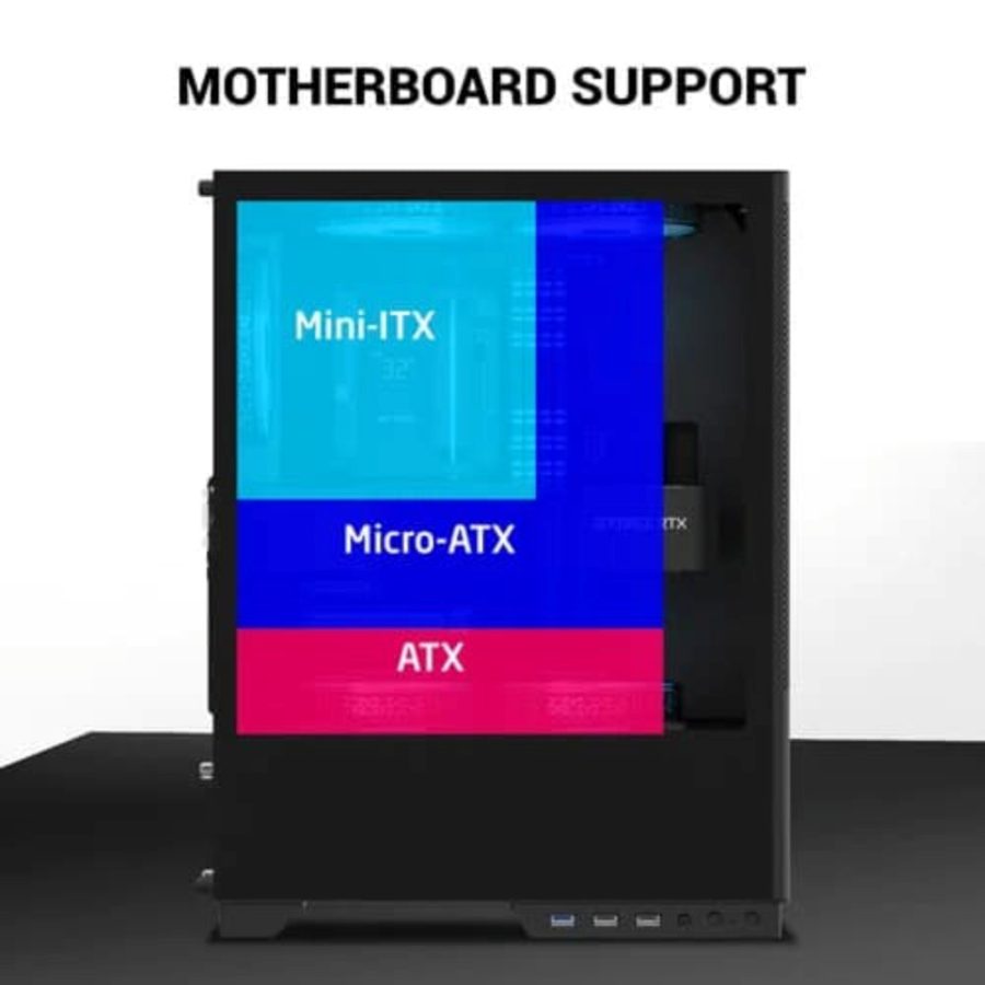 ANT ESPORTS X2 LCD ARGB ATX Mid Tower Cabinet (Black) - picture 3
